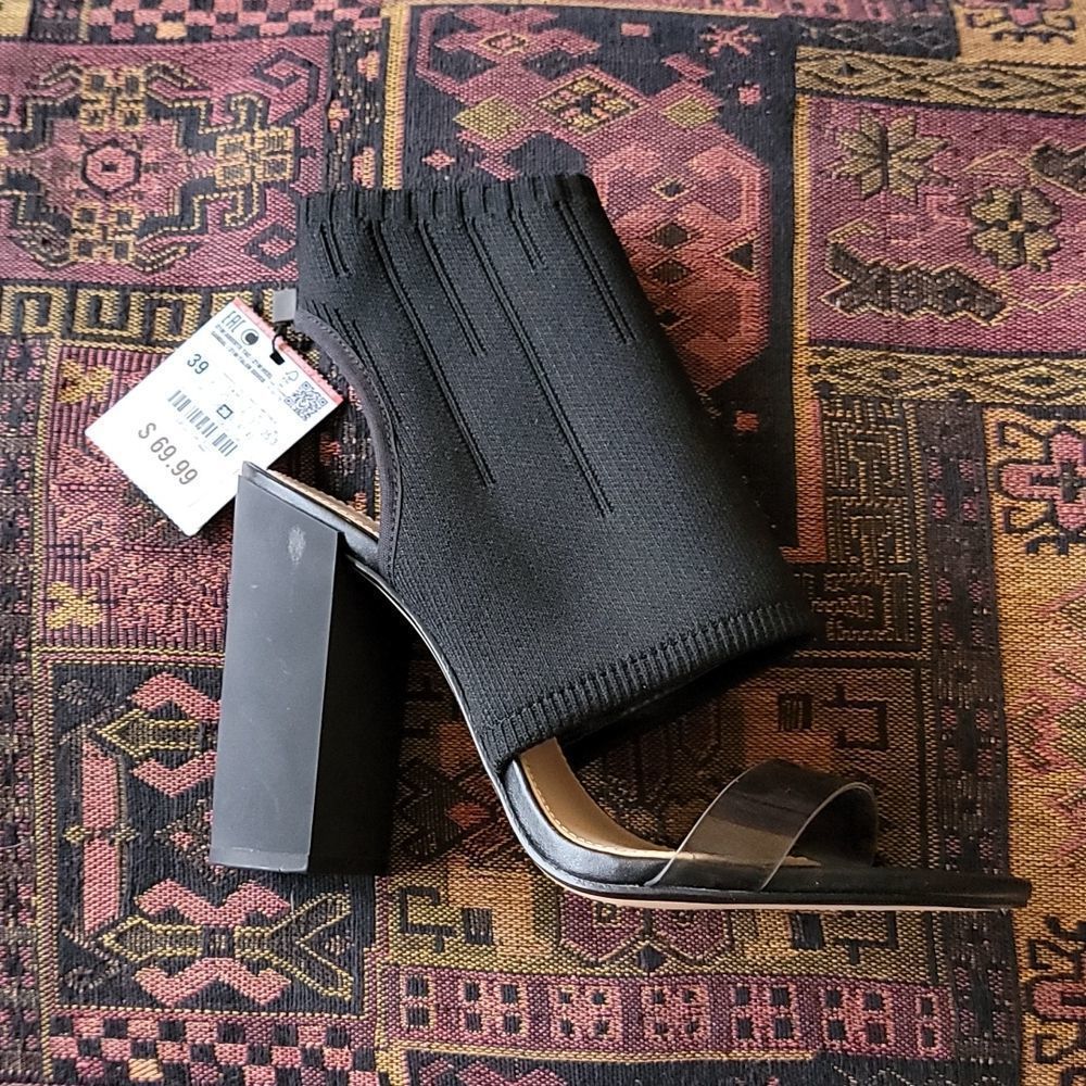 ZARA Stretch Fabric High Heel Sandals